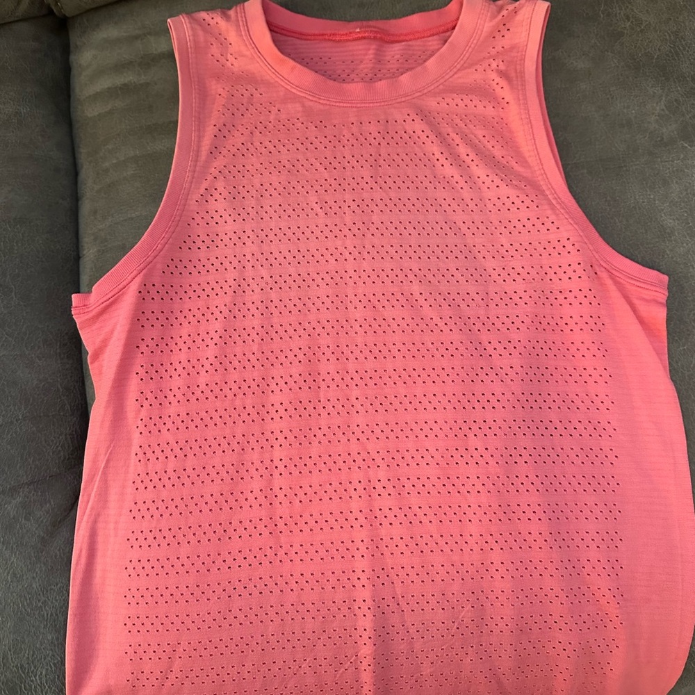 Lululemon Athletica Coral Perforated Tank Top